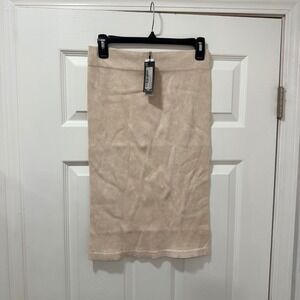 PrettyLittleThing Contour Rib Low Rise Midaxi Skirt Stone Washed XL Stretchy